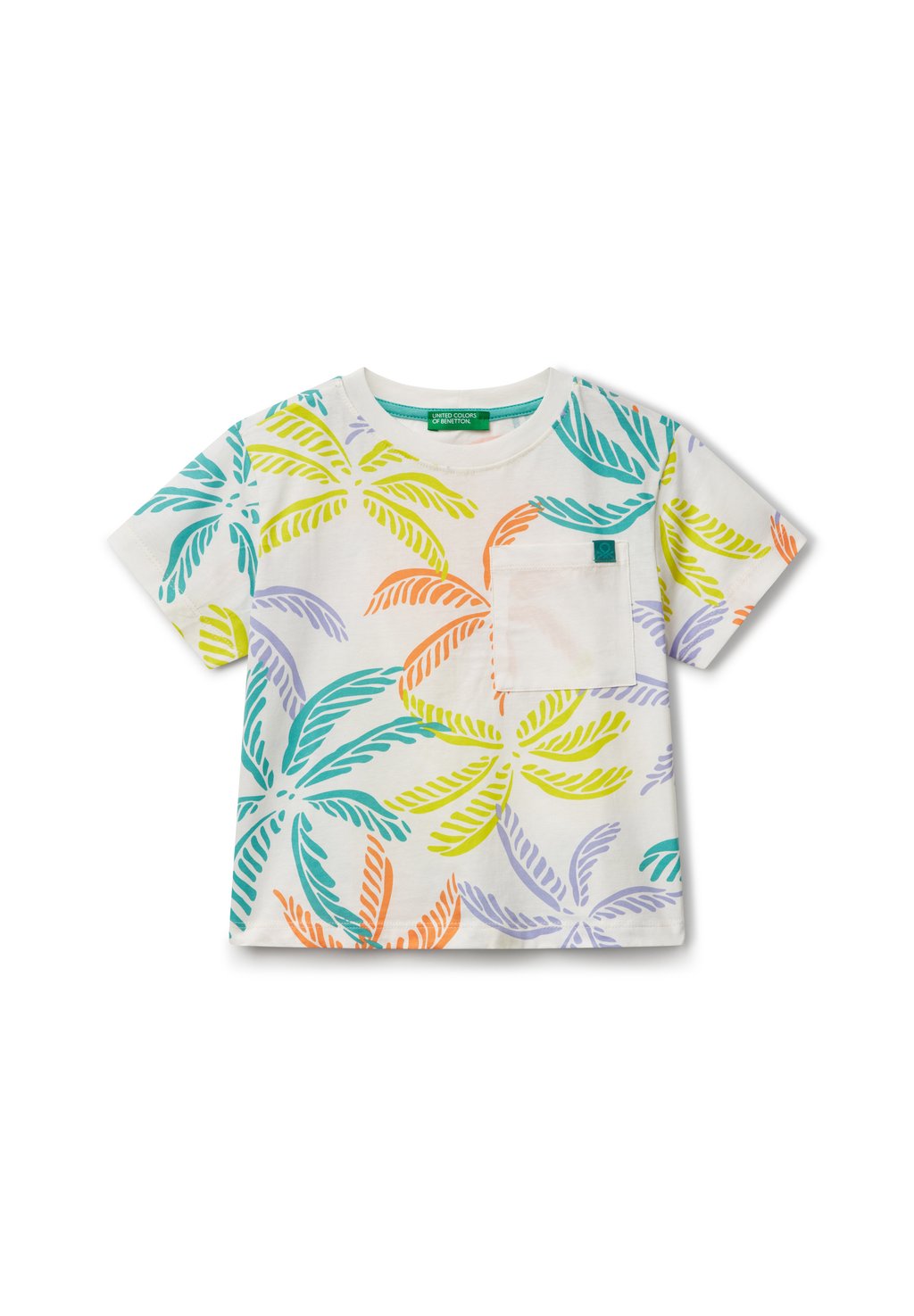 

Футболка с принтом WITH TROPICAL United Colors of Benetton, мультиколор