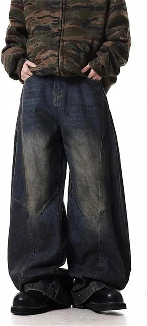Джинсы прямые свободные Men's Retro Korean, Blue — фото 2