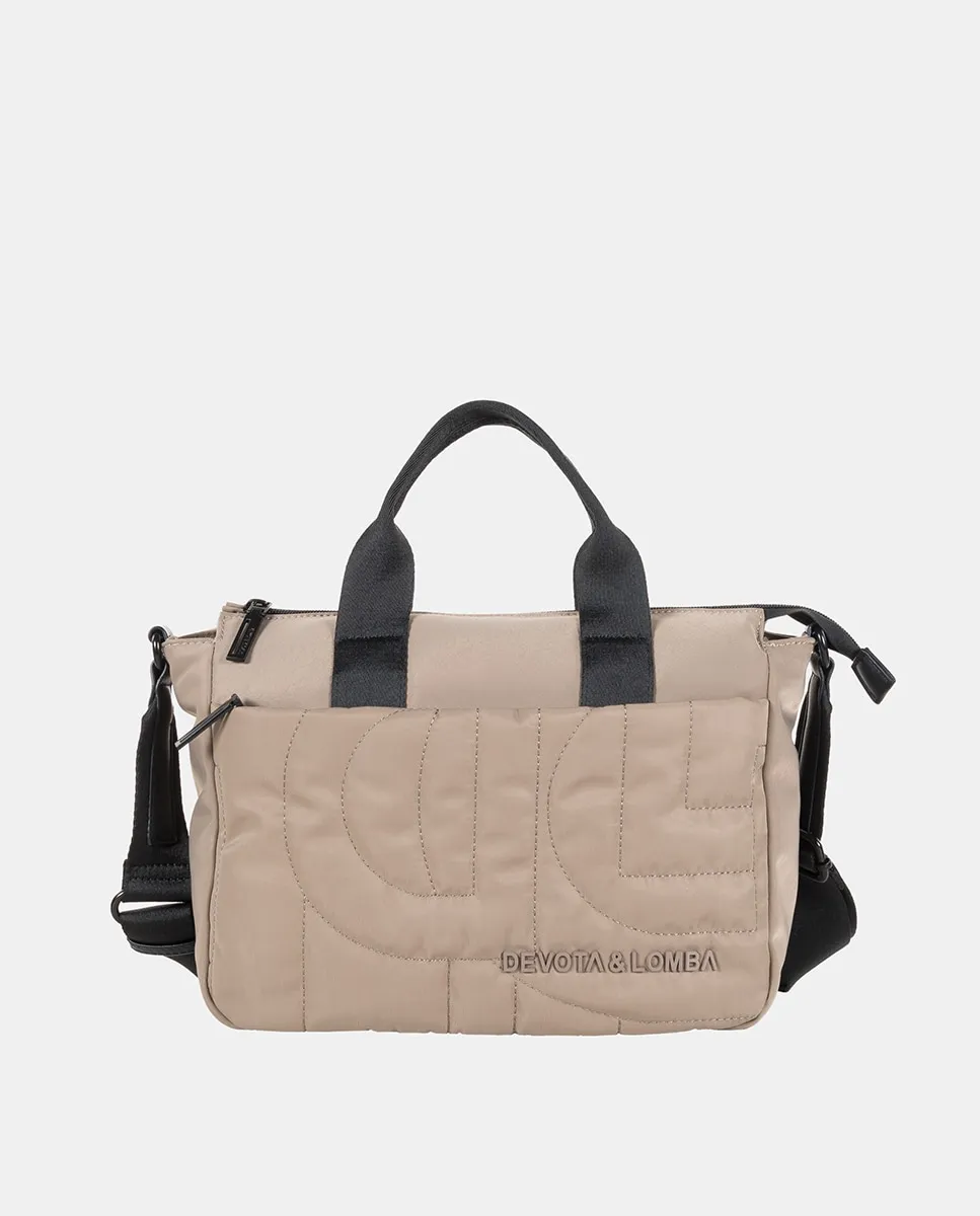 

Средняя сумка через плечо из технического материала с подкладкой Devota & Lomba, серо-коричневый