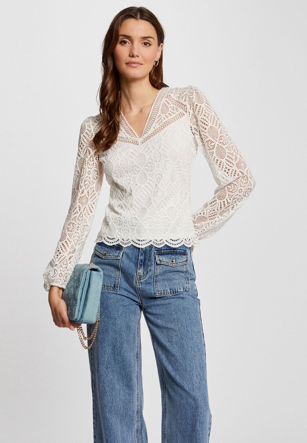 

Блуза с V-образным вырезом V-NECK Morgan, цвет ecru
