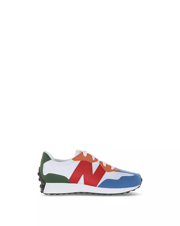 Детские беговые кроссовки на шнуровке 327 для малышей. New Balance, белый — фото 2