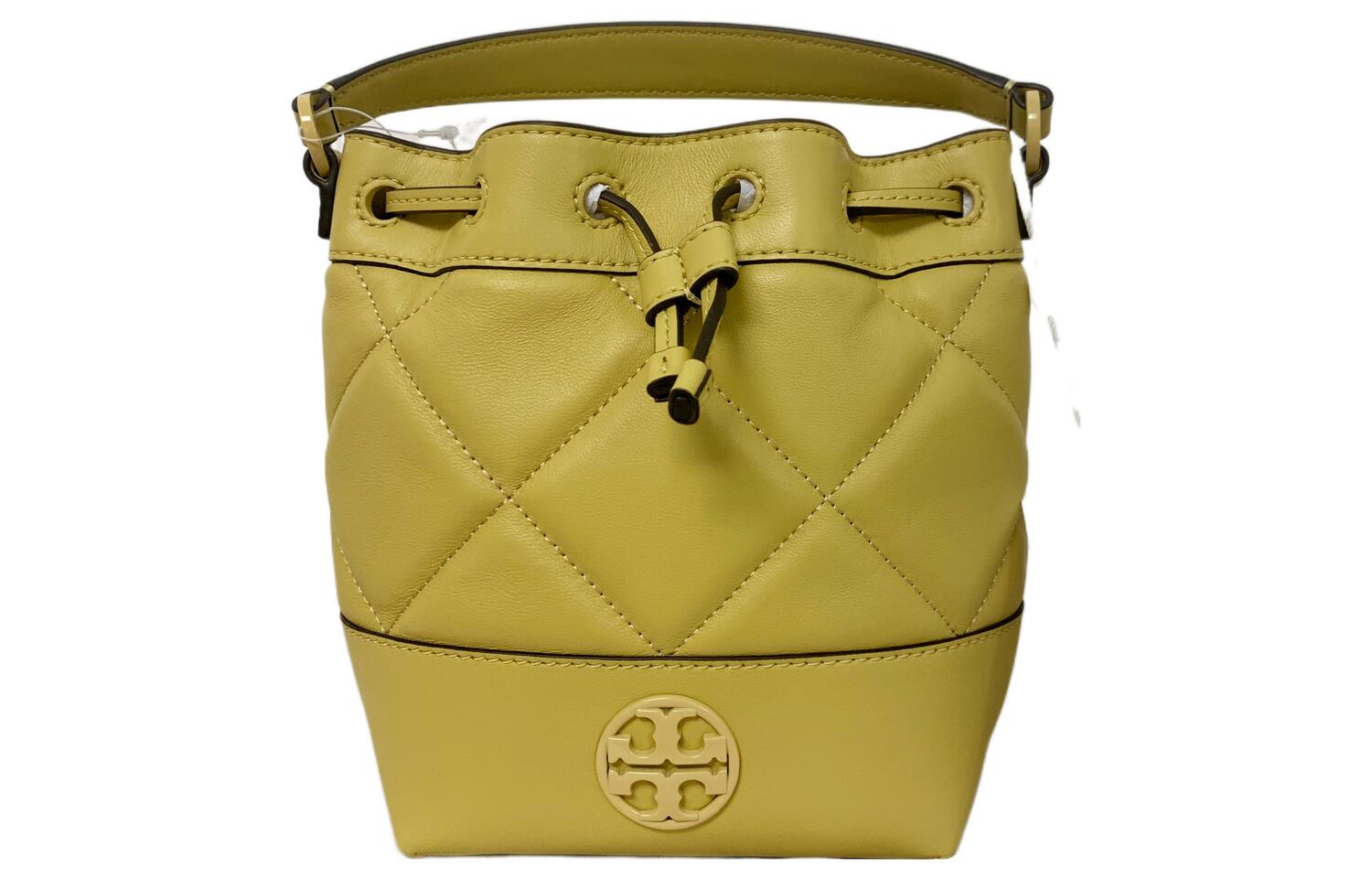 

Кожаная сумка-ведро TB-Willa через плечо миниатюрная женская желтая TORY BURCH