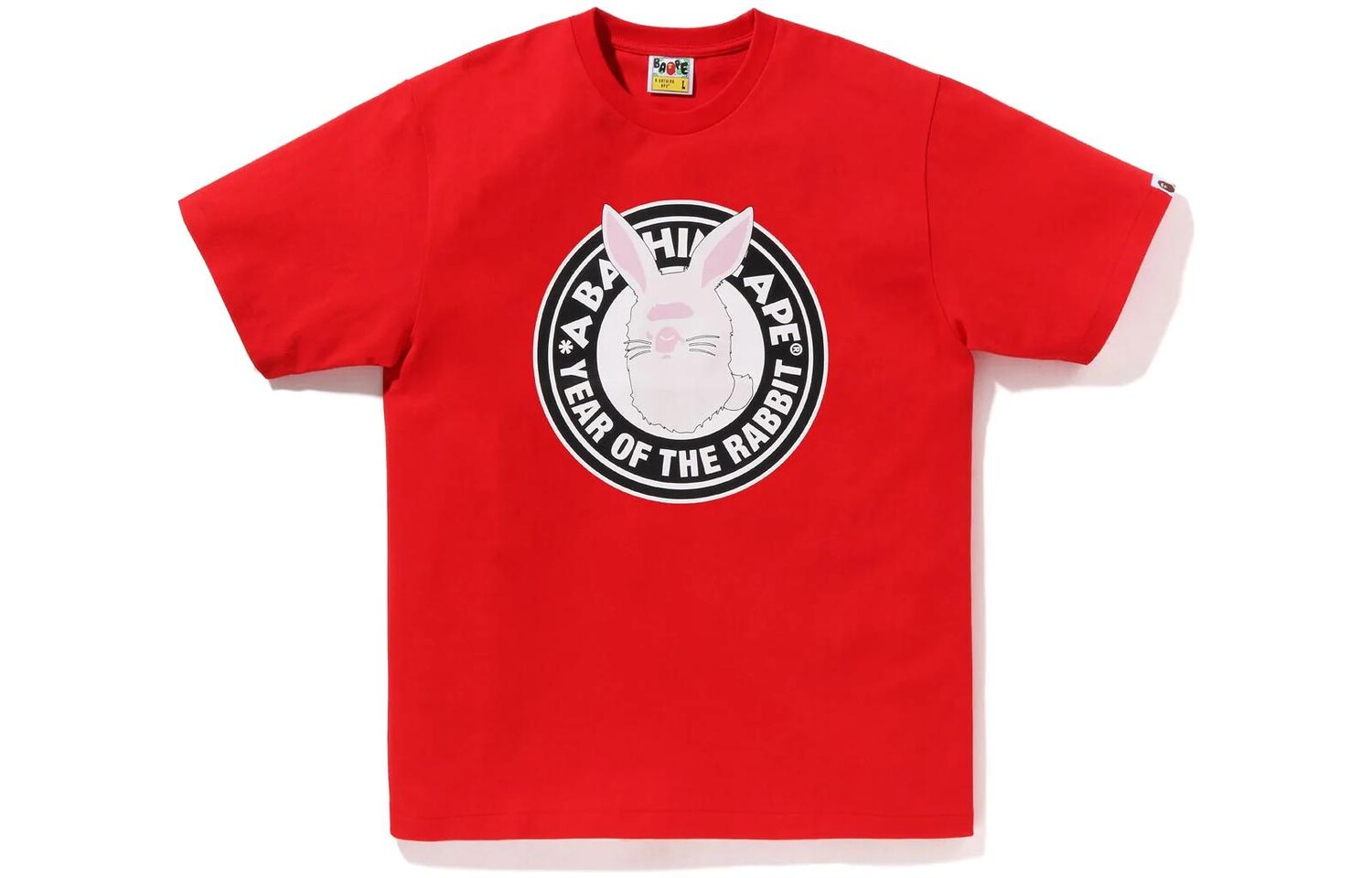 Футболка BAPE Year Of The Rabbit Ape Head 2023 A Bathing Ape, красный — фото 3