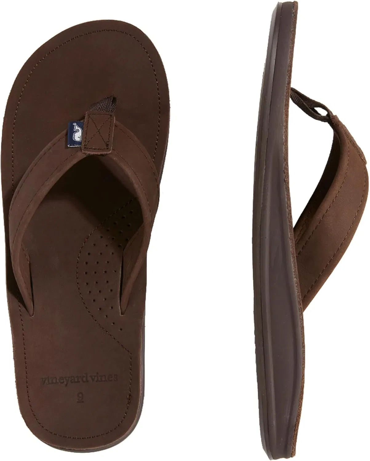 Vineyard Vines Herren Konturierte Шлепанцы из LederFlipflop, Mudslide