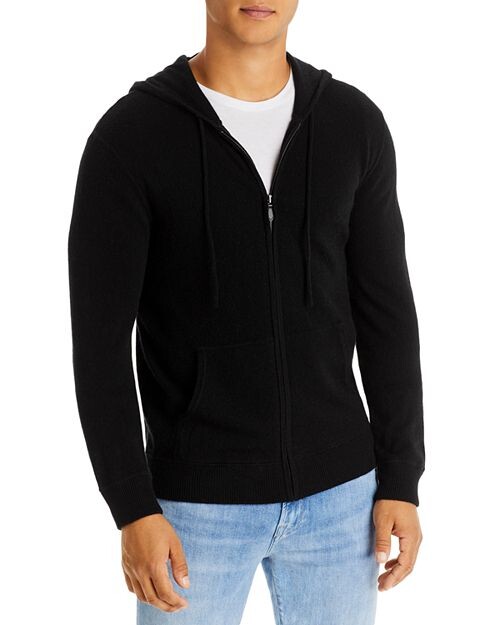 

Кашемировое худи на молнии спереди The Men's Store at Bloomingdale's, цвет Black