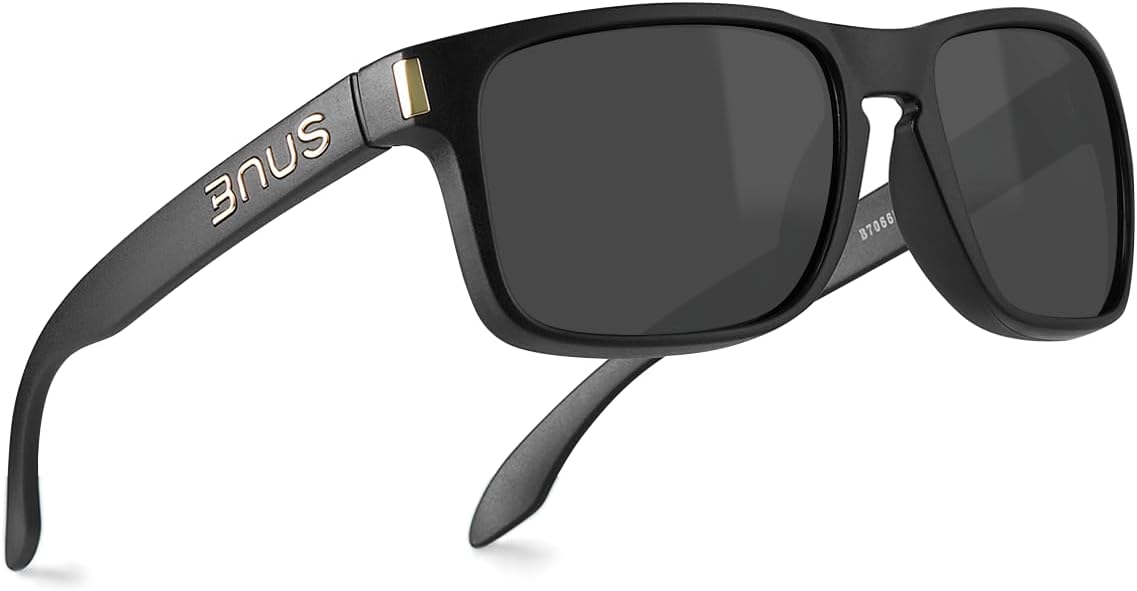 

Классические солнцезащитные очки Bnus итальянского производства с линзами Corning из настоящего стекла и возможностью поляризации B.N.U.S, B7066 Matte Black / Polarized Grey