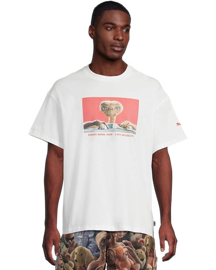 

Мужская футболка PUMA Hoops X E.T. Graphic, Puma White, Белый, Мужская футболка PUMA Hoops X E.T. Graphic, Puma White