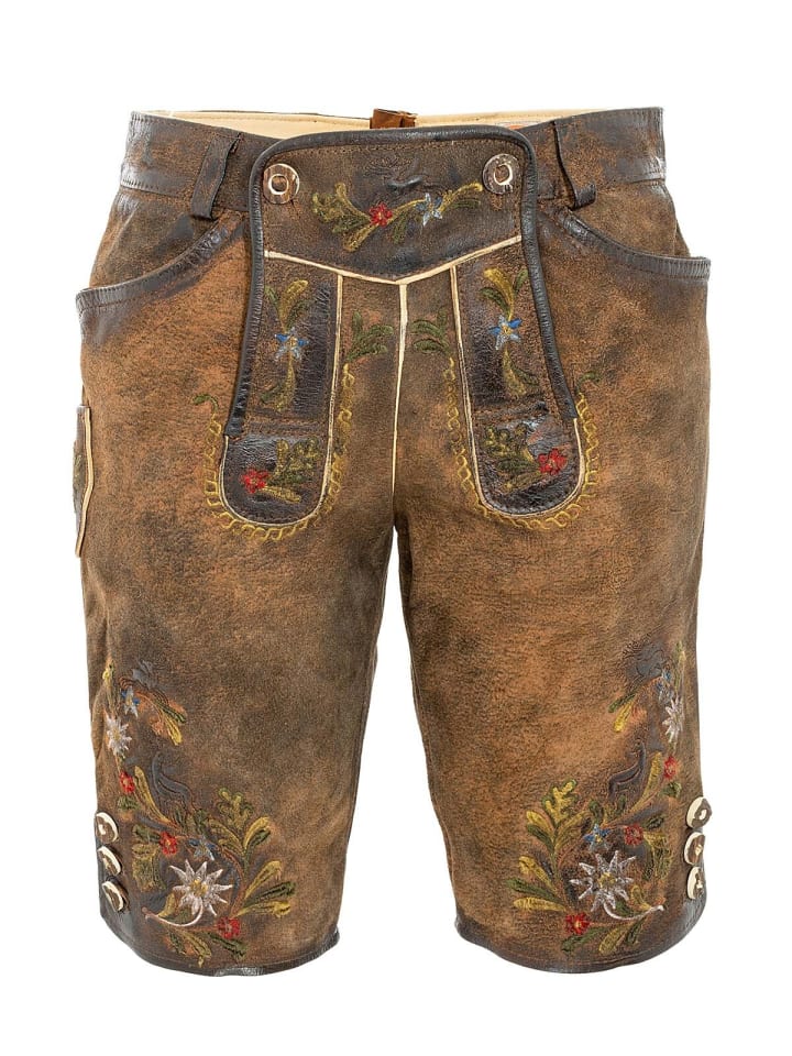 

MADDOX Кожаные брюки THERESIA в каменном цвете