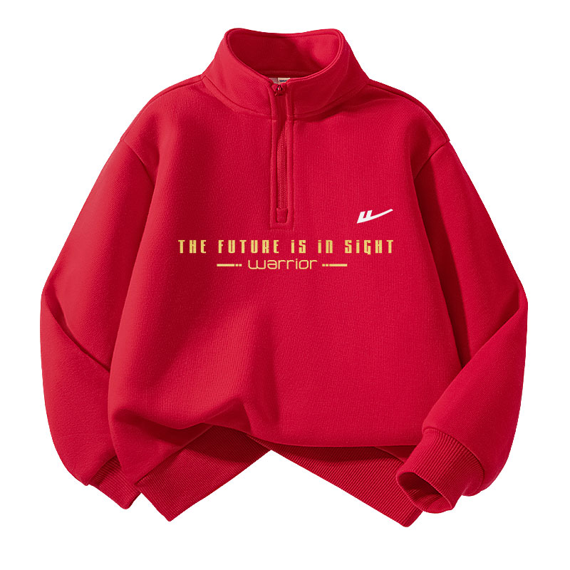 Детский свитшот с воротником стойкой WARRIOR, [fleece-lined]черный with золото logo — фото 3