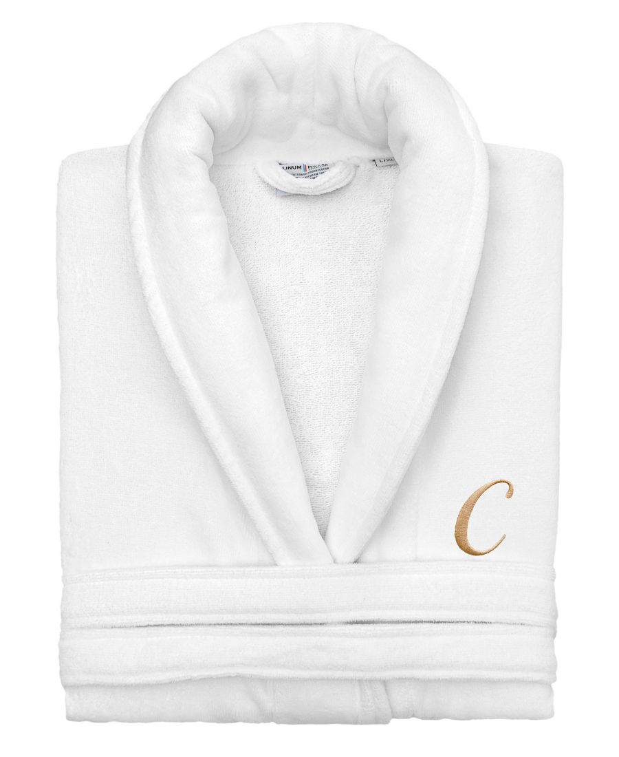 

Турецкий персонализированный халат Anovia из велюра и хлопка унисекс с индивидуальным дизайном Linum Home, цвет white c