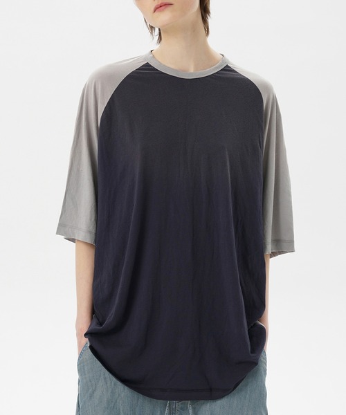 

Футболка-реглан, однотонная MASONPRINCE, темно-синий