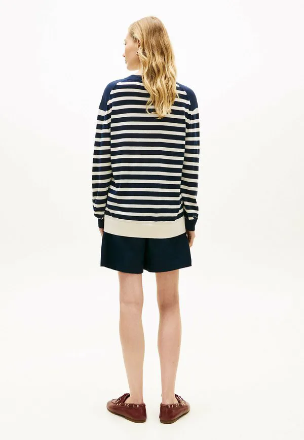 Свободный джемпер с круглым вырезом Tommy Hilfiger, Big Brt Stp Dark Night — фото 3