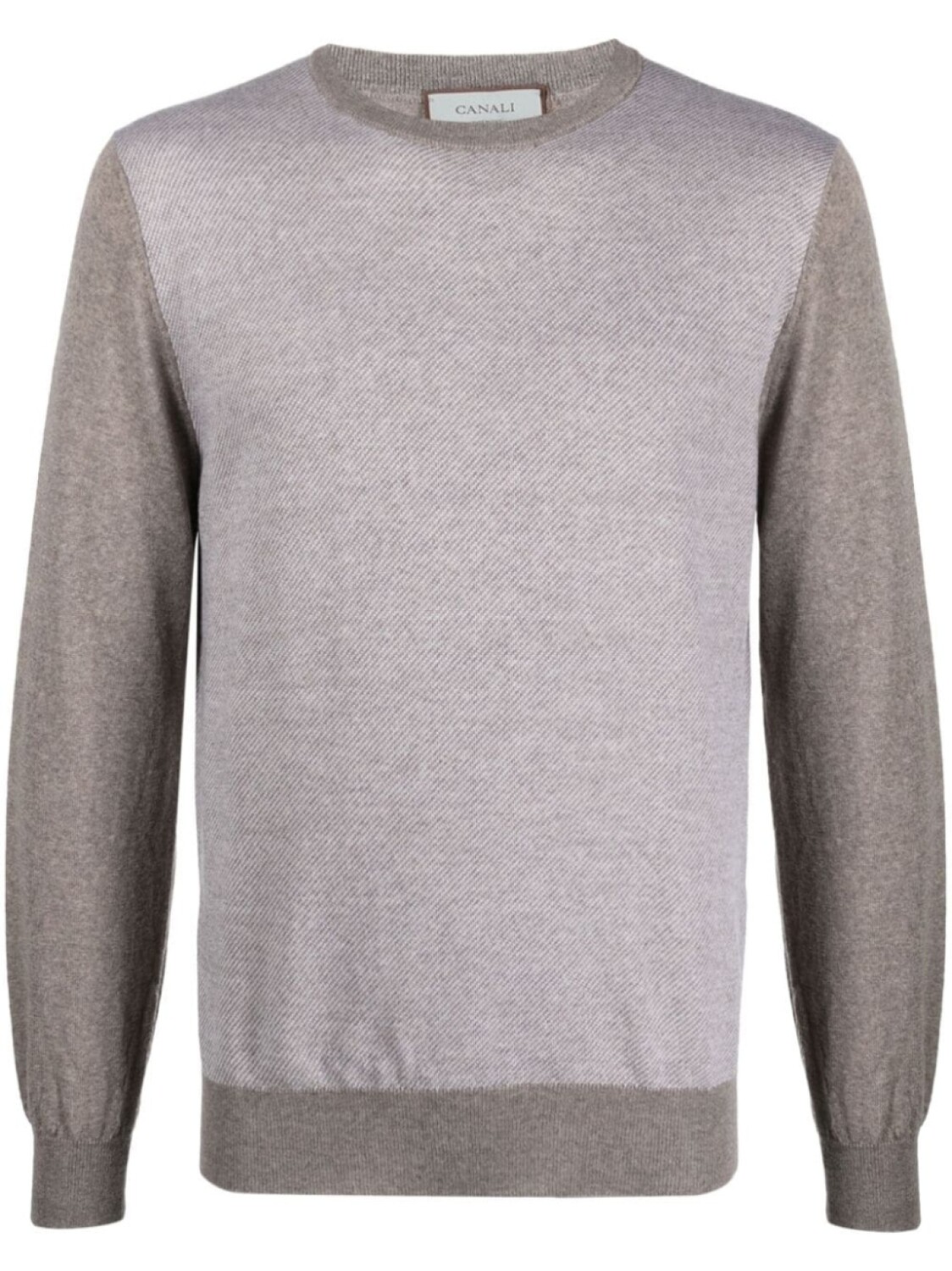 

Canali шерстяной джемпер с круглым вырезом, нейтральный цвет