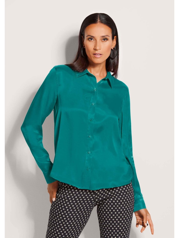 

MADELEINE Элегантная женская вискозная блузка цвета петролейно-голубого