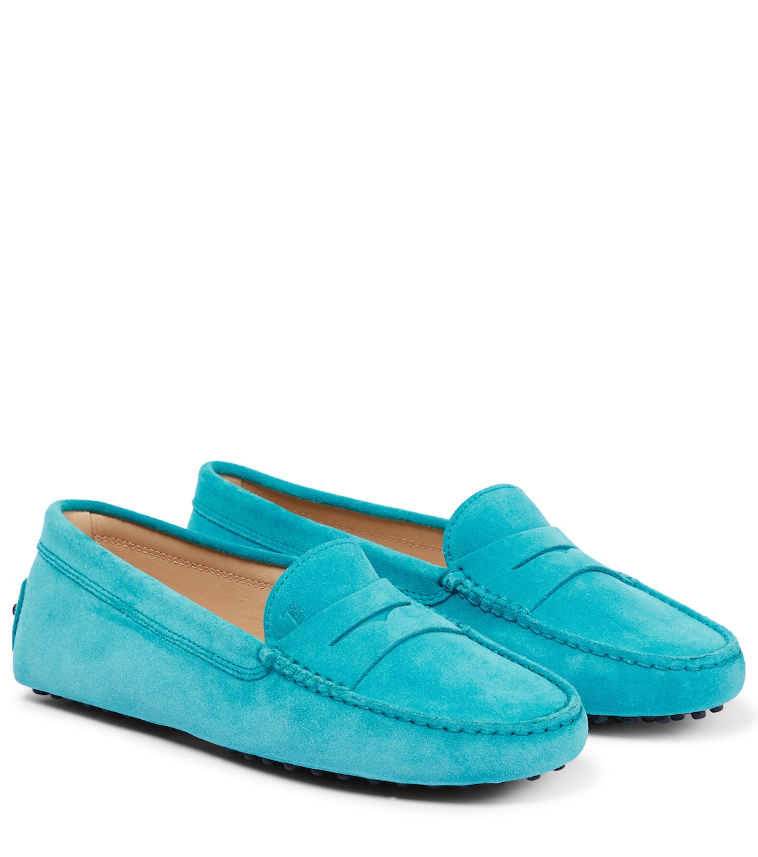 Замшевые мокасины Gommino Tod's, Verde Calipso