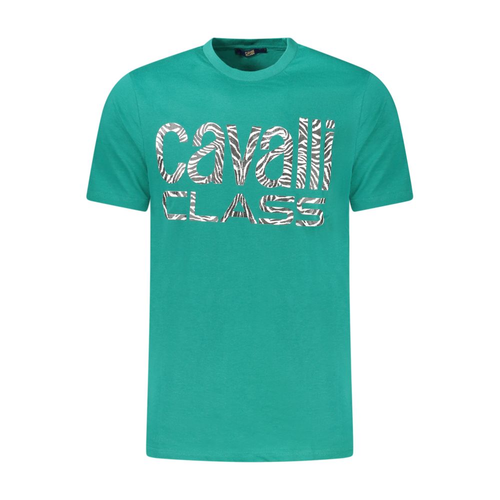 

Зеленая хлопковая футболка Cavalli Class, Green