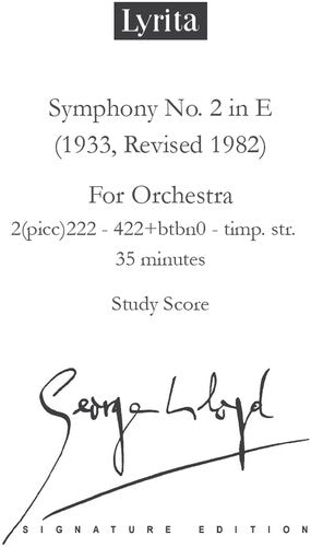 

CD диск Lloyd, George: Lloyd: Symphony No. 2 - Study Score