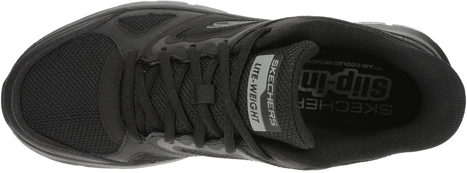Мужские кроссовки Skechers Hands-Free Slip-ins Track Trainers, Black Leather Mesh Pu — фото 2