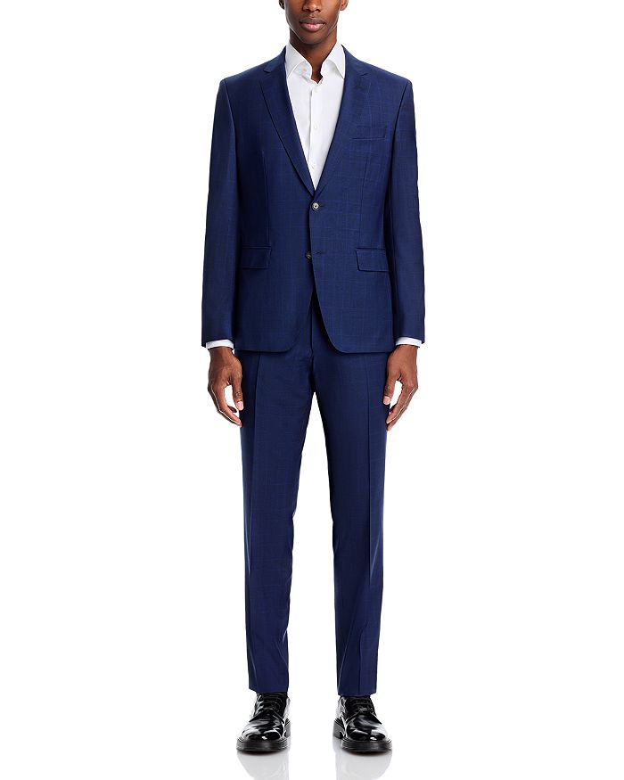 

Тональный клетчатый костюм Slim Fit BOSS, синий