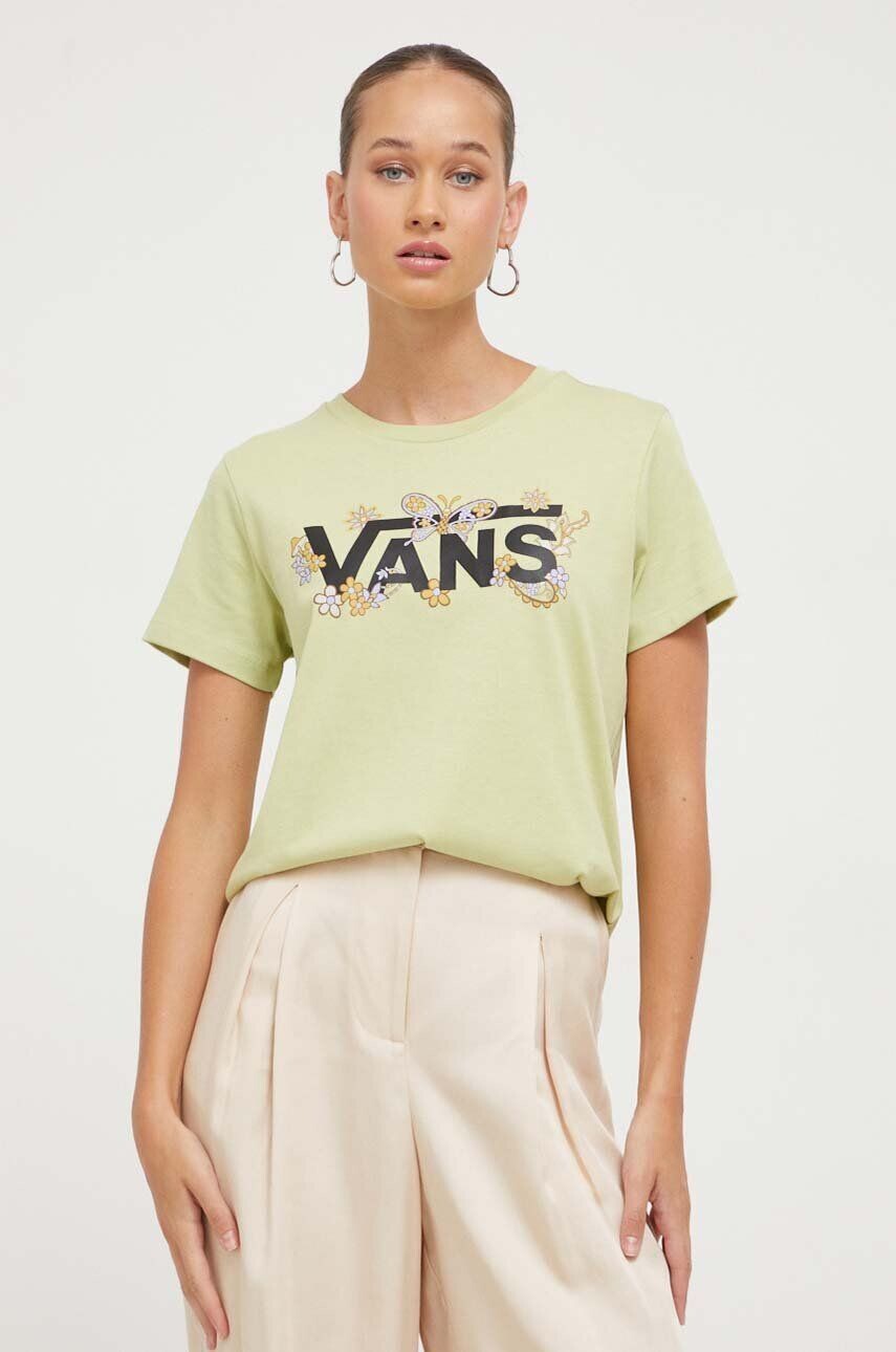 

Хлопковая футболка Vans, зеленый