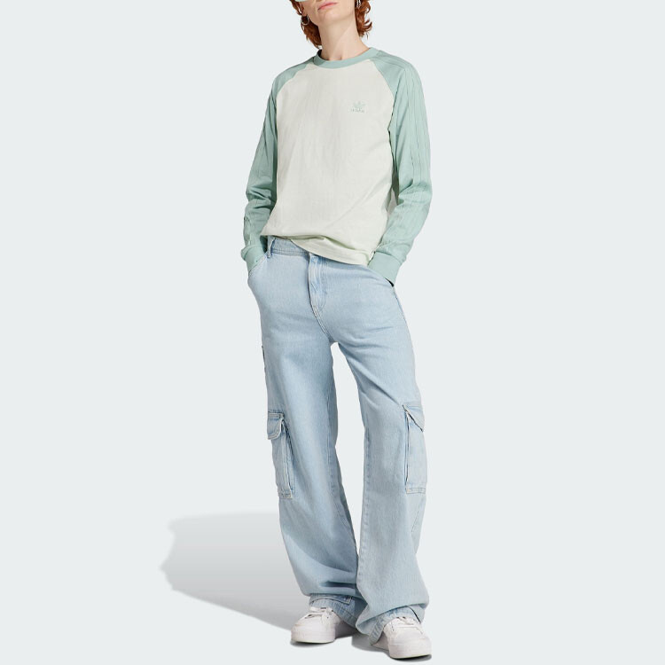 Футболка женская льняная зеленая Adidas Originals — фото 4