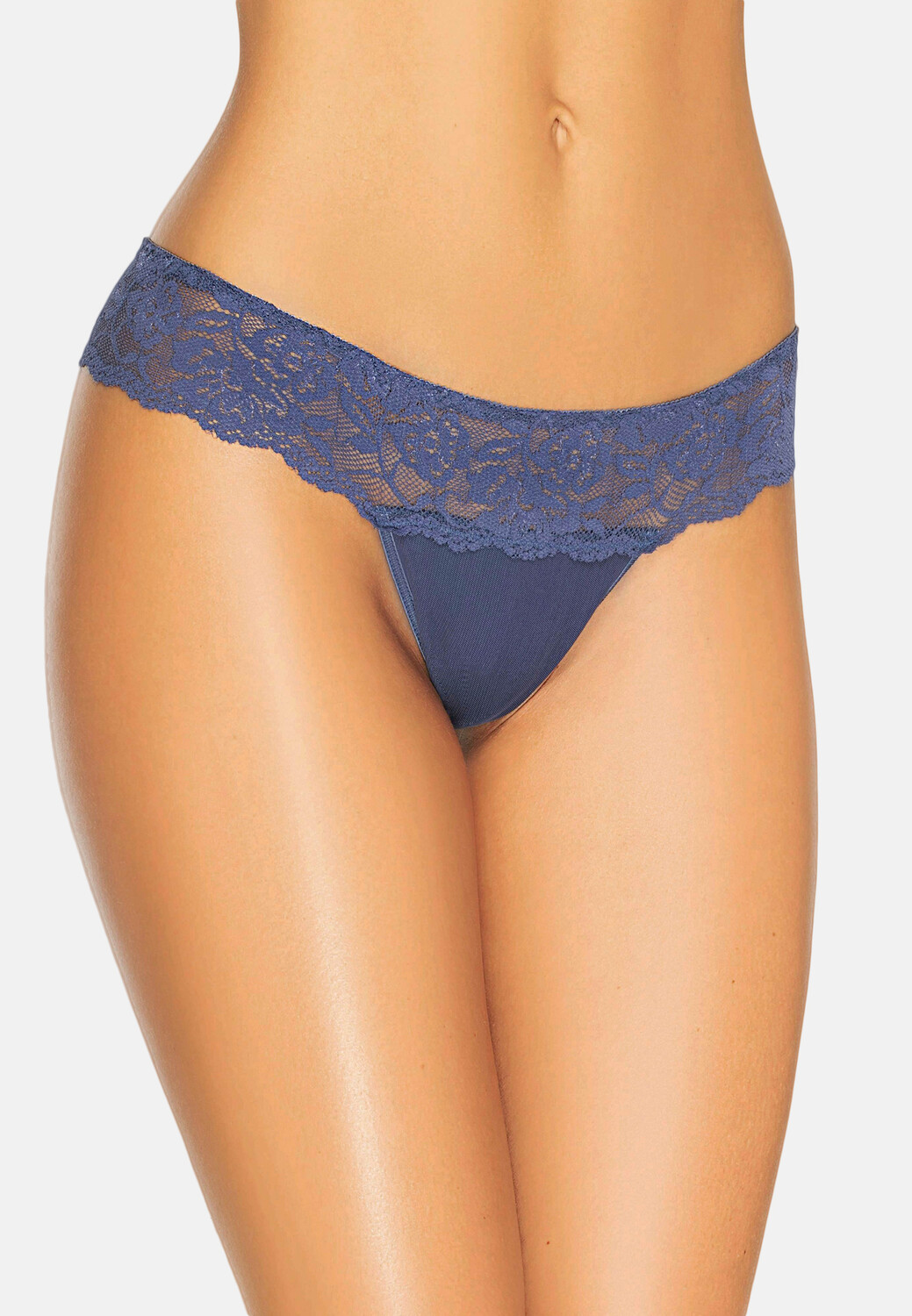 

Стринги Teyli Damen Tanga mit floraler Spitze Comfo, синий