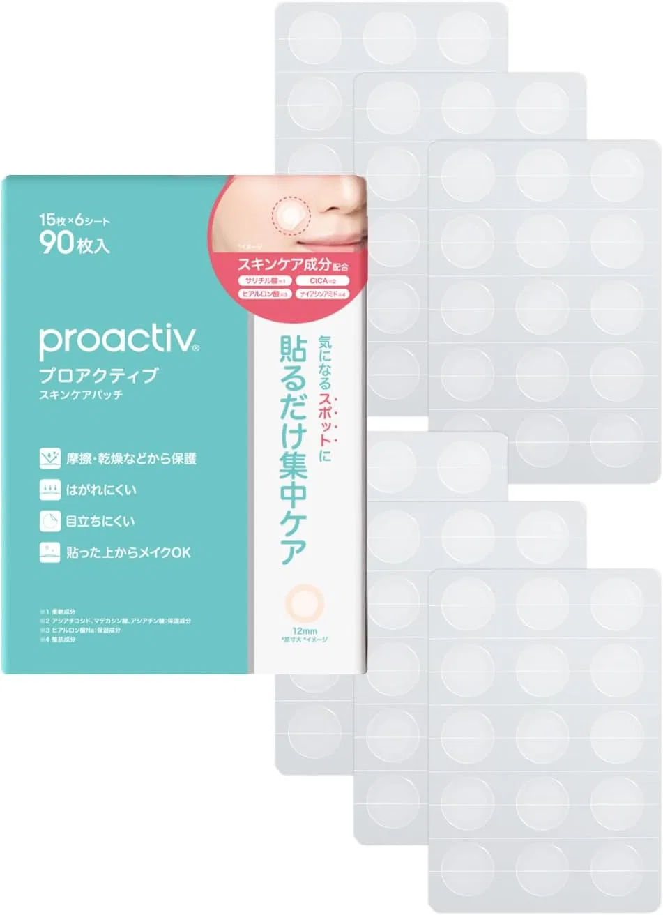 Патчи для кожи Proactiv Proactive Skin Care Patches, 90 шт (15x6), Эко-пак, с цикой, гиалуроновой кислотой, ниацинамидом