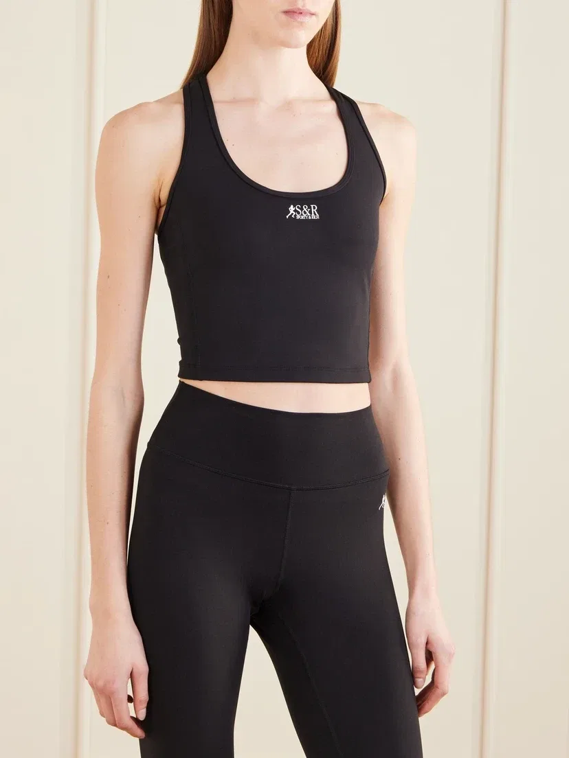 Топ для бега из высокотехнологичного джерси Runner Sports Sporty & Rich, черный — фото 3