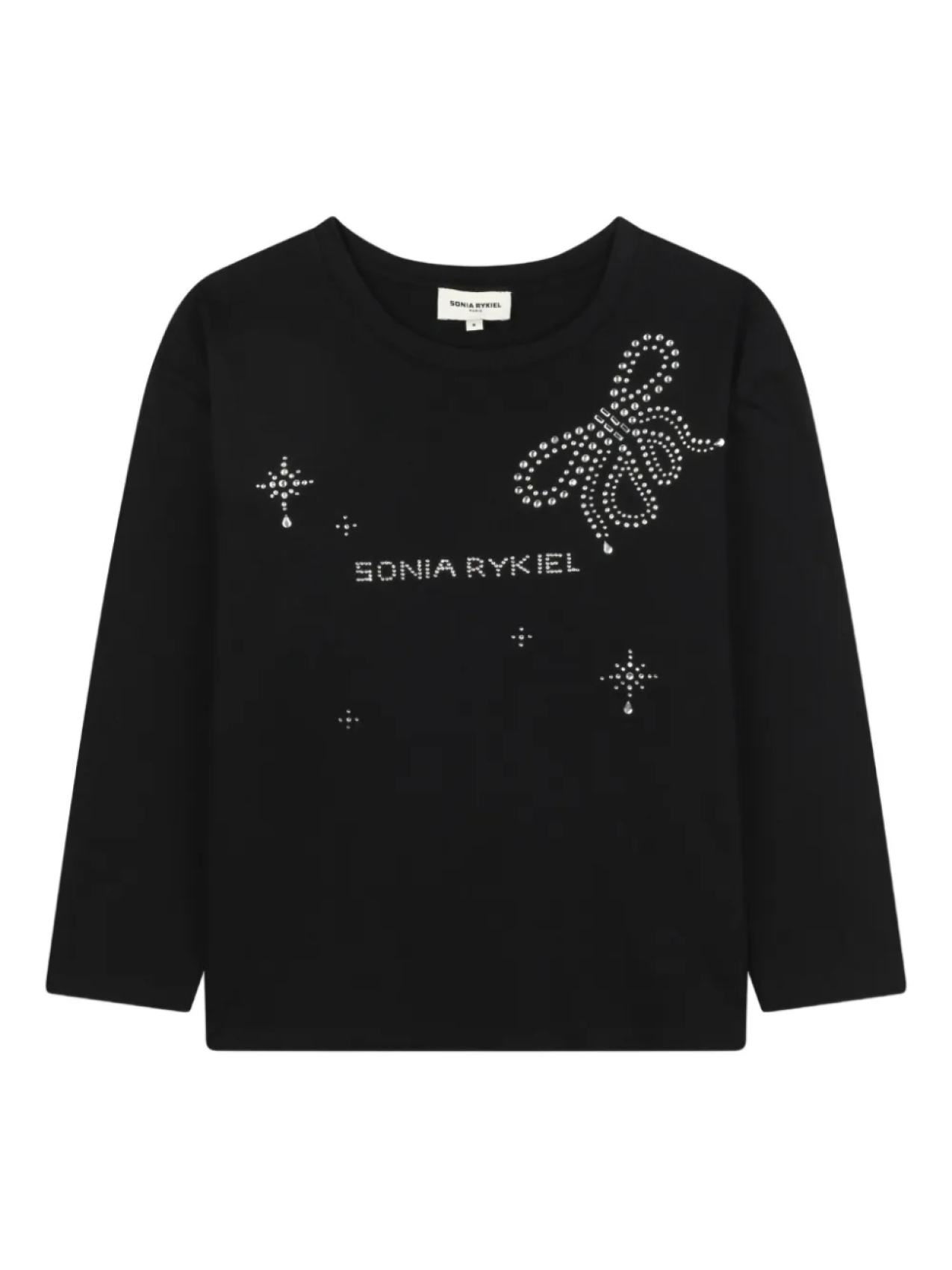 

SONIA RYKIEL ENFANT футболка с логотипом и кристаллами, черный