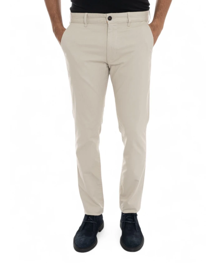 

Узкие хлопковые брюки-чиносы Hugo, бежевый