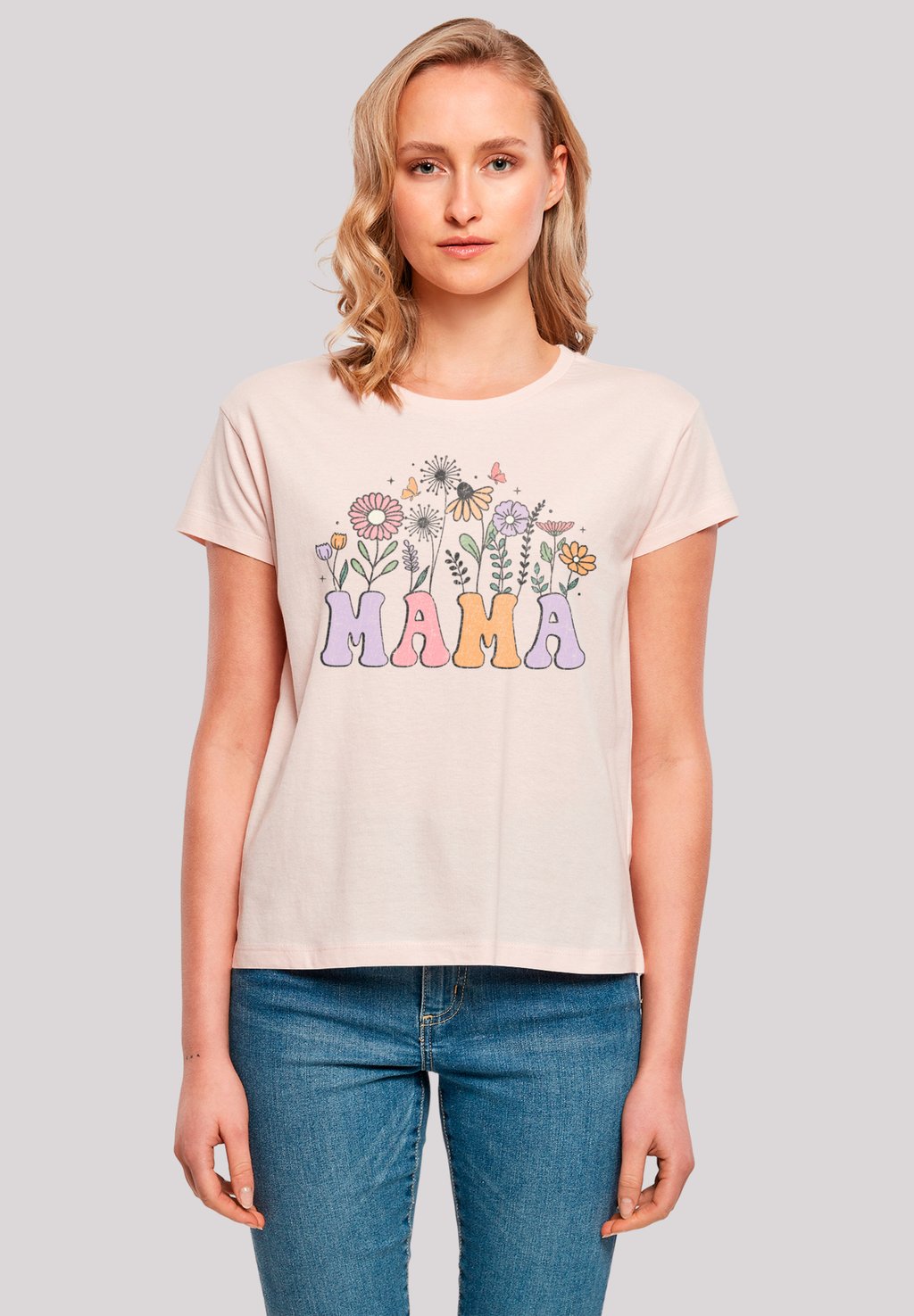 

Футболка с принтом MUTTERTAGS BLUMEN MAMA F4NT4STIC, розовый