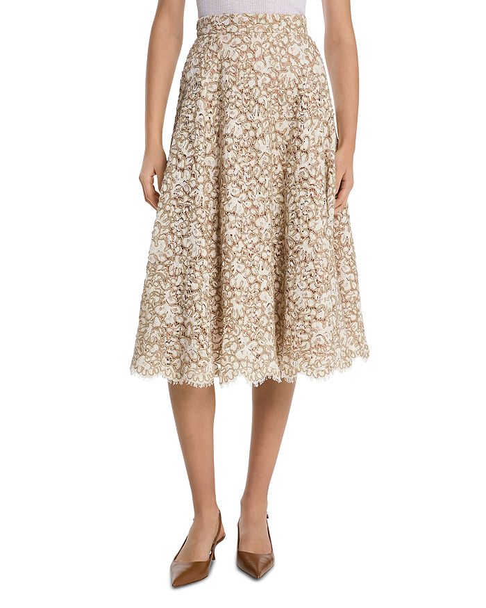 

Юбка-круг на шнуровке Rope Lace Michael Kors Collection, коричневый/бежевый