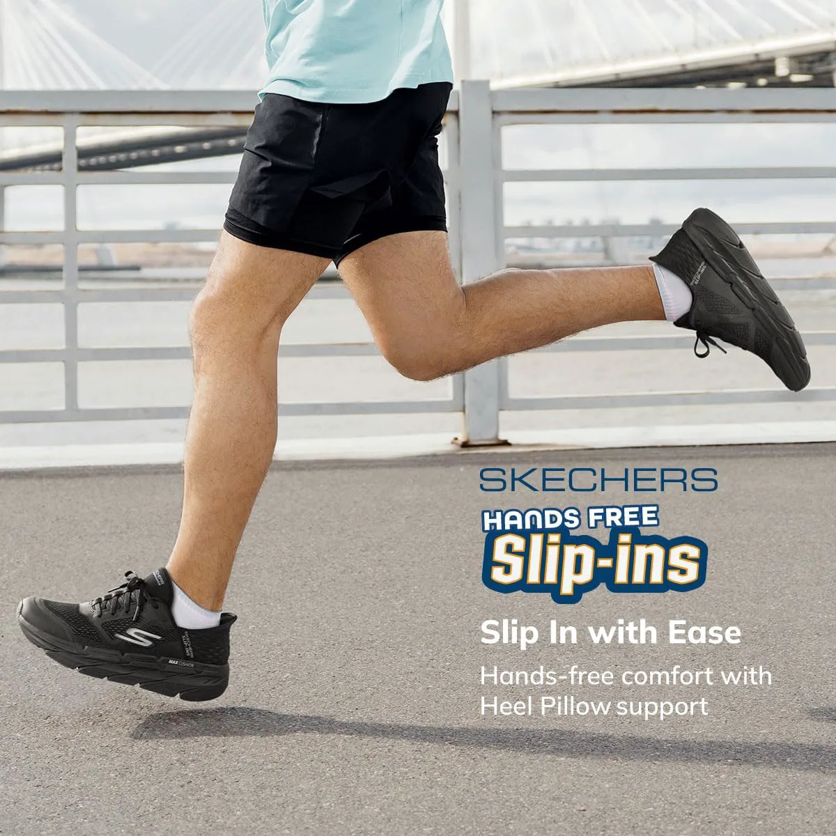 Мужские кроссовки Skechers Max Cushioning Slip-ins - для тренировок, бега и ходьбы с амортизирующей стелькой из мемори-пены — фото 2