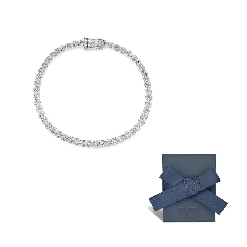 

Браслеты из стерлингового серебра 925 с искрящимися цирконами унисекс silver Apm Monaco, серебряный