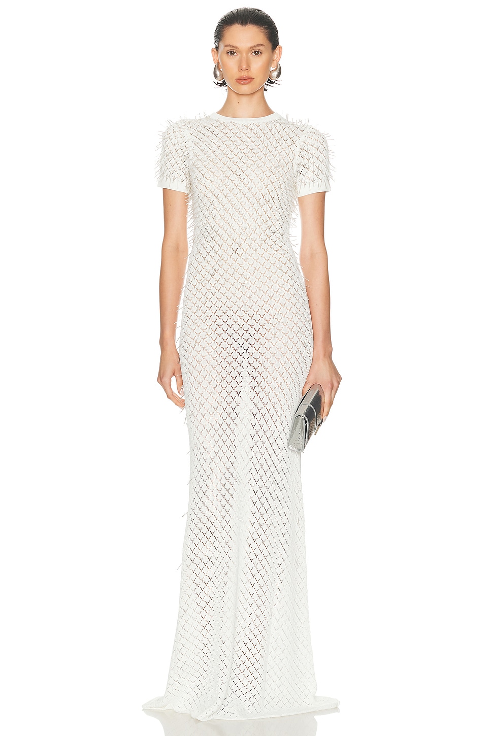 

Платье Gradient Glass Embroidery Gown David Koma, White