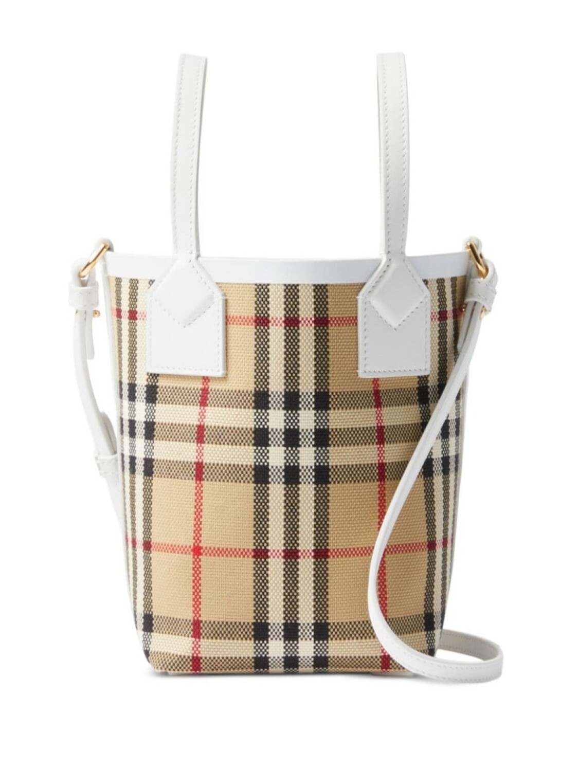 

Сумка-тоут Burberry London мини в клетку, бежевый