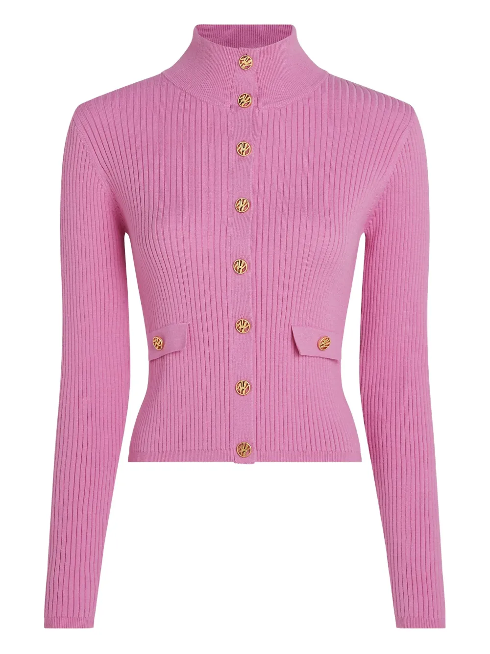 

Кардиган в рубчик с высоким воротником Karl Lagerfeld, розовый