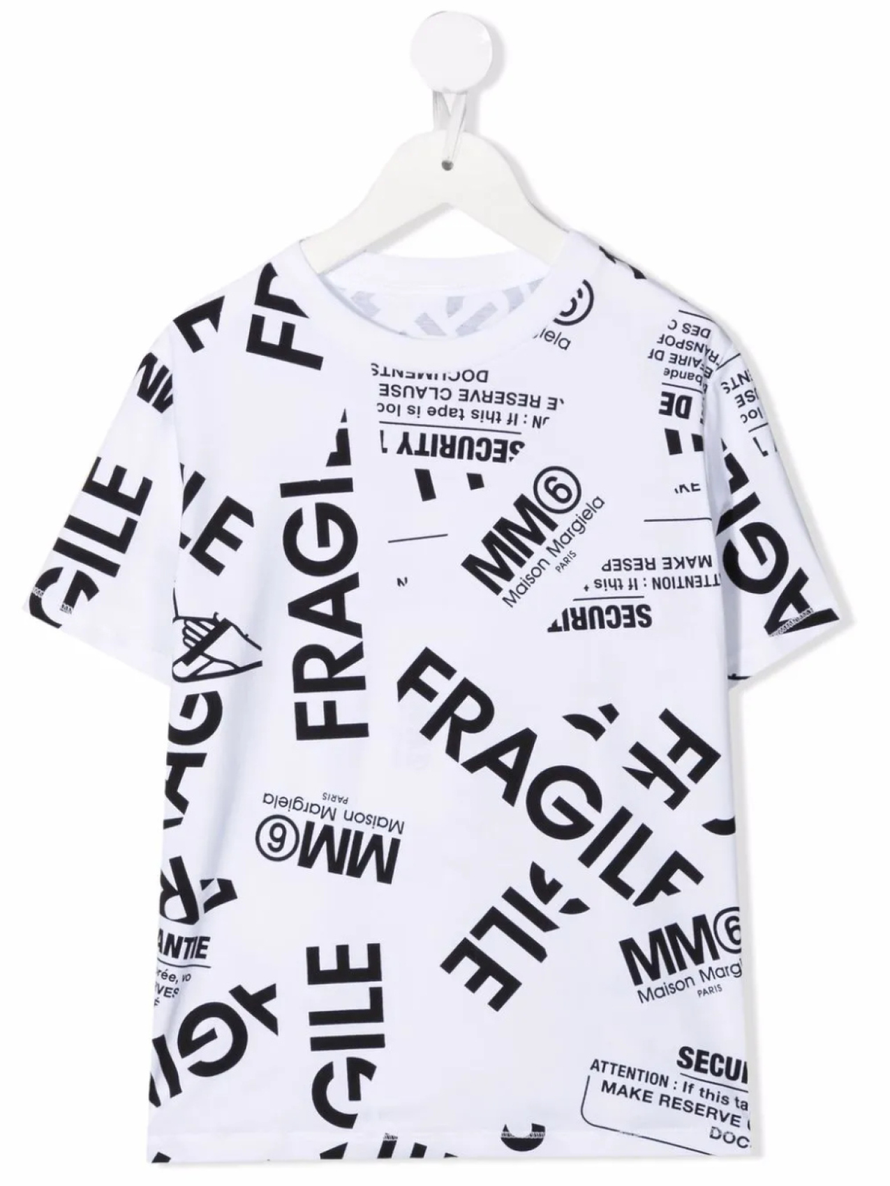 

MM6 Maison Margiela Kids футболка с принтом Fragile, белый