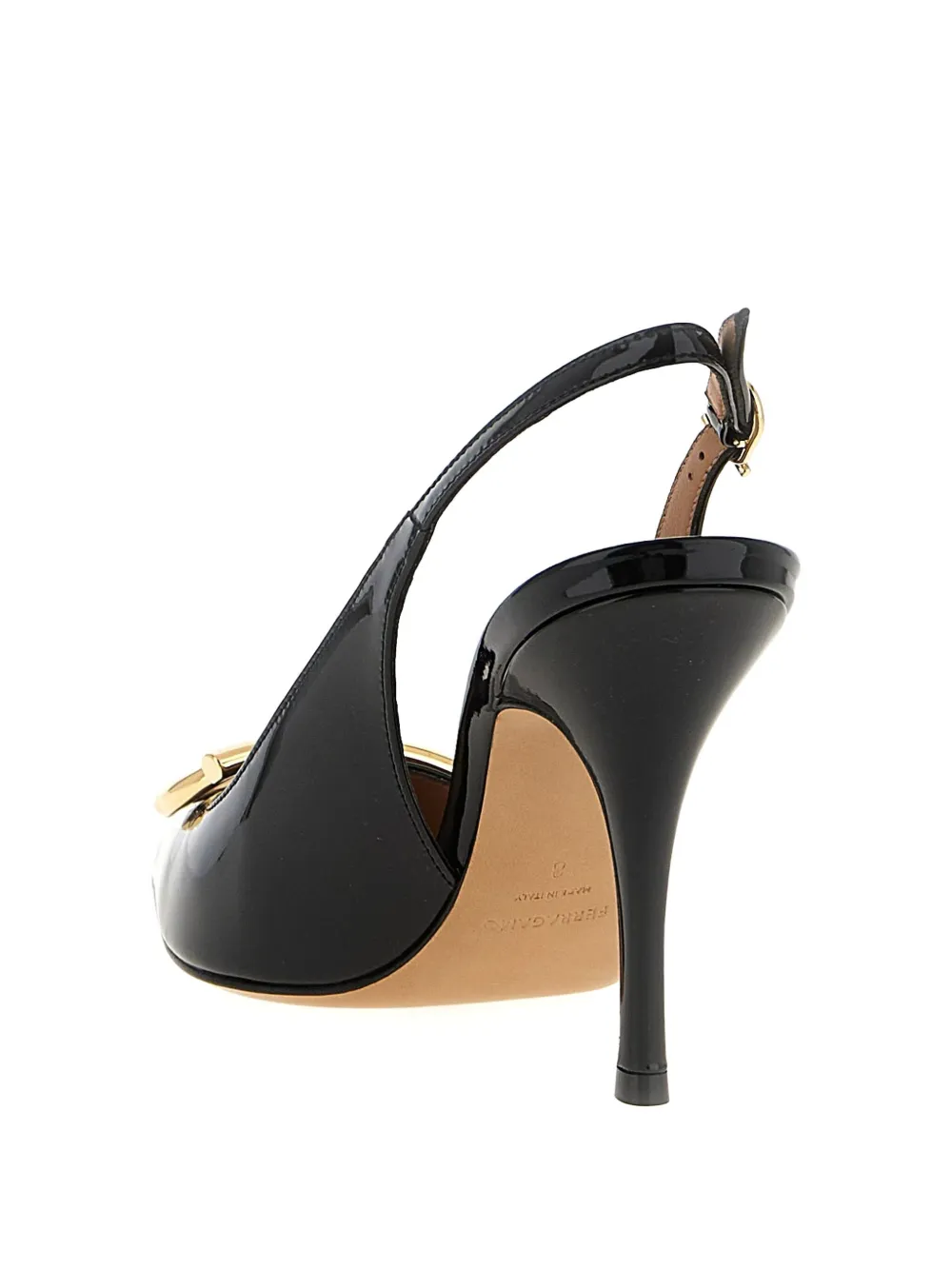 Туфли-лодочки Gancini-details 90 мм Ferragamo, черный — фото 2