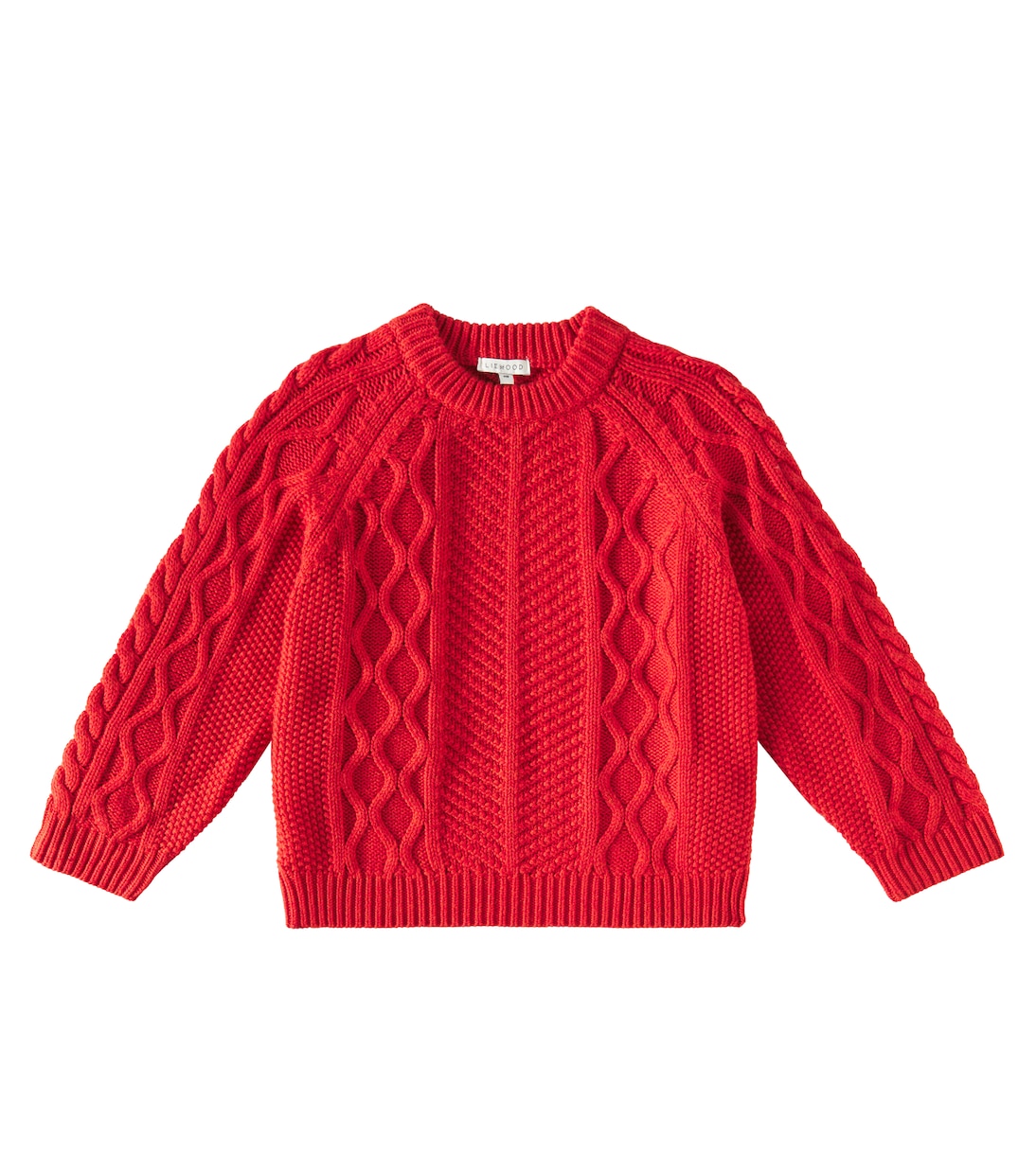 

Свитер Callio из шерсти и хлопка, связанный косами Liewood, Apple Red