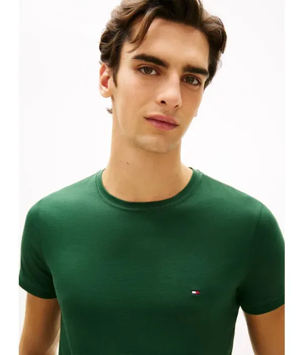 Футболка slim fit Tommy Hilfiger, бутылочно-зеленый — фото 4