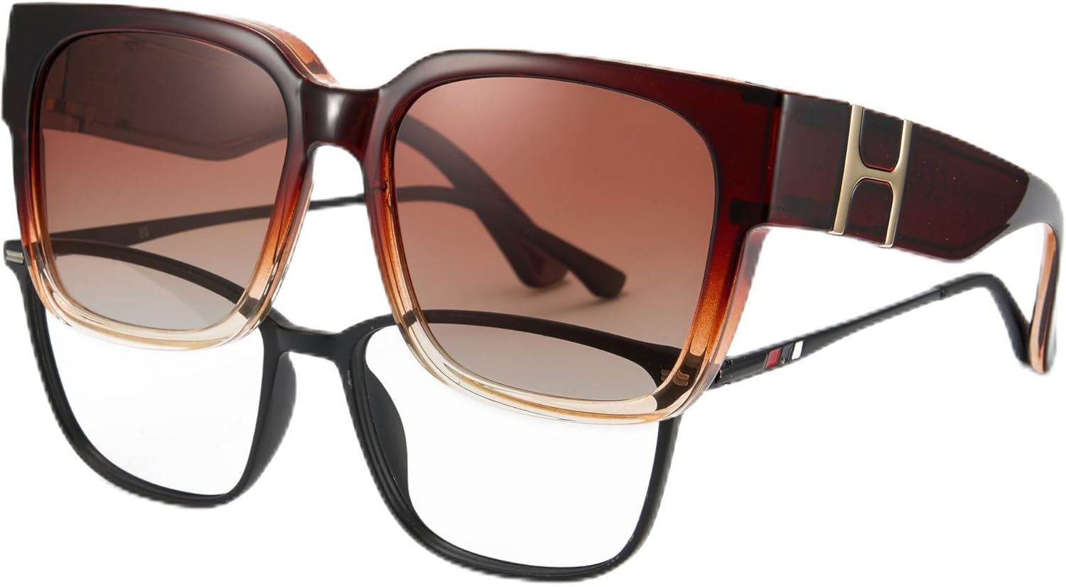 

Солнцезащитные очки Cyxus Fit Over для женщин, модные дизайнерские очки большого размера с поляризацией, защита от УФ-излучения UV400 для вождения, P1185, Less 5.86x1.92in-red/Gradient Tea-p1185