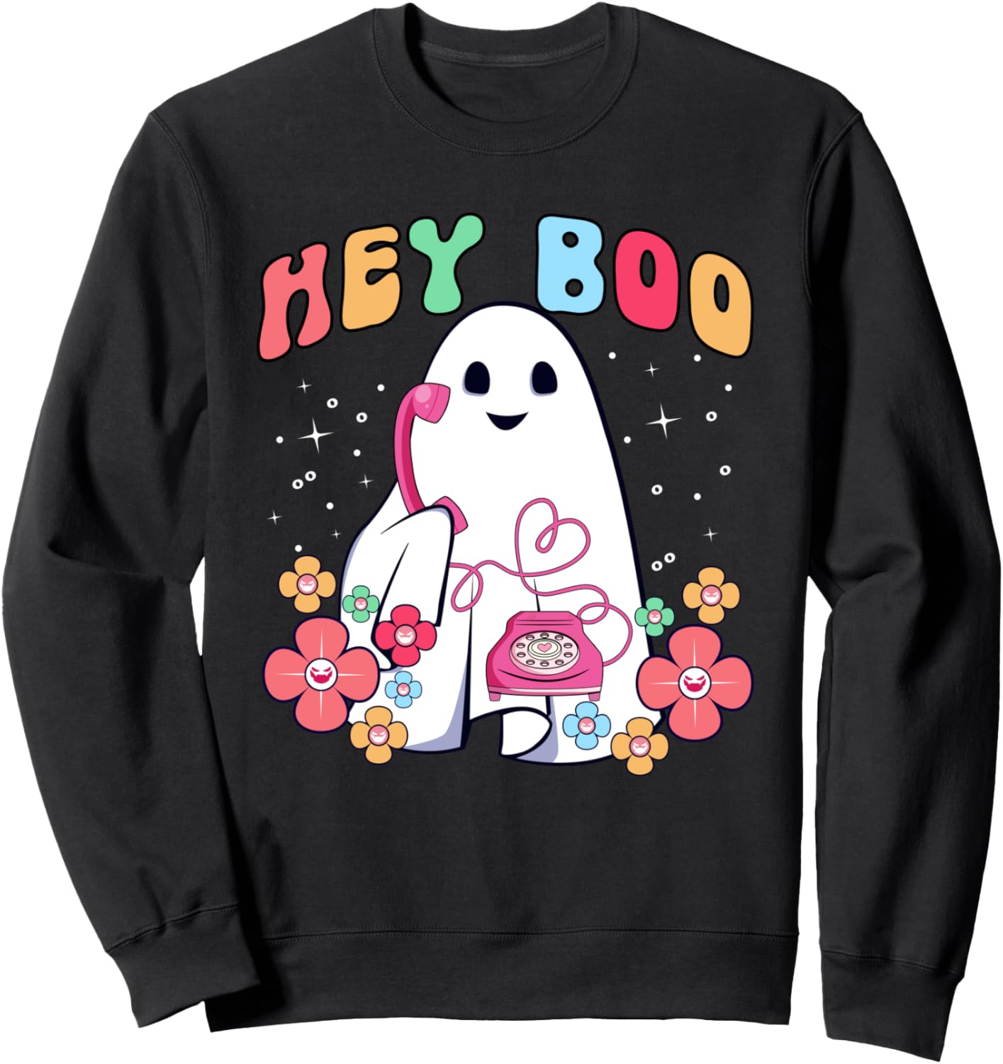 

Классная толстовка с забавным привидением Hey Boo на Хэллоуин для мужчин, женщин и детей Hey Boo Cute Ghost Funny Halloween Spooky Season, черный