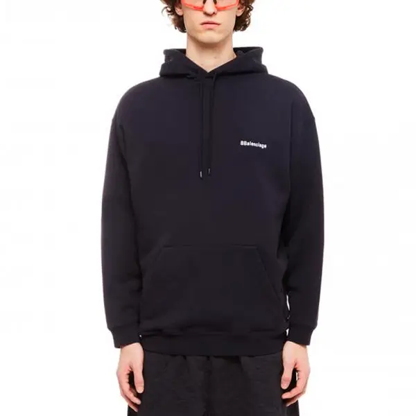 Толстовка logo embroidered hoodie 'navy' Balenciaga, синий — фото 3