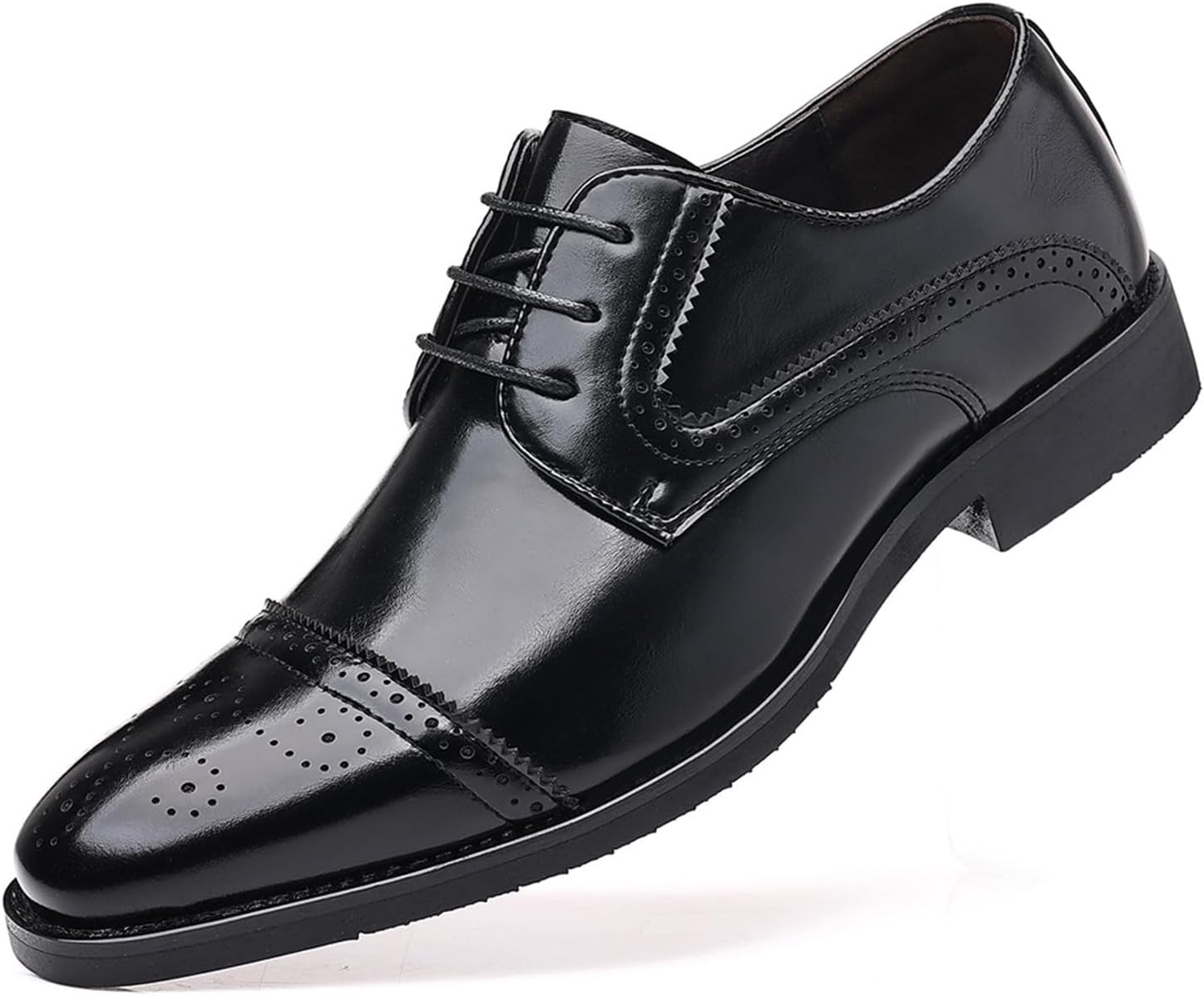 

Мужские оксфорды KYOESCAI, официальная обувь, модные броги с крыльями, шнуровка, классические деловые нескользящие туфли для мужчин, черный