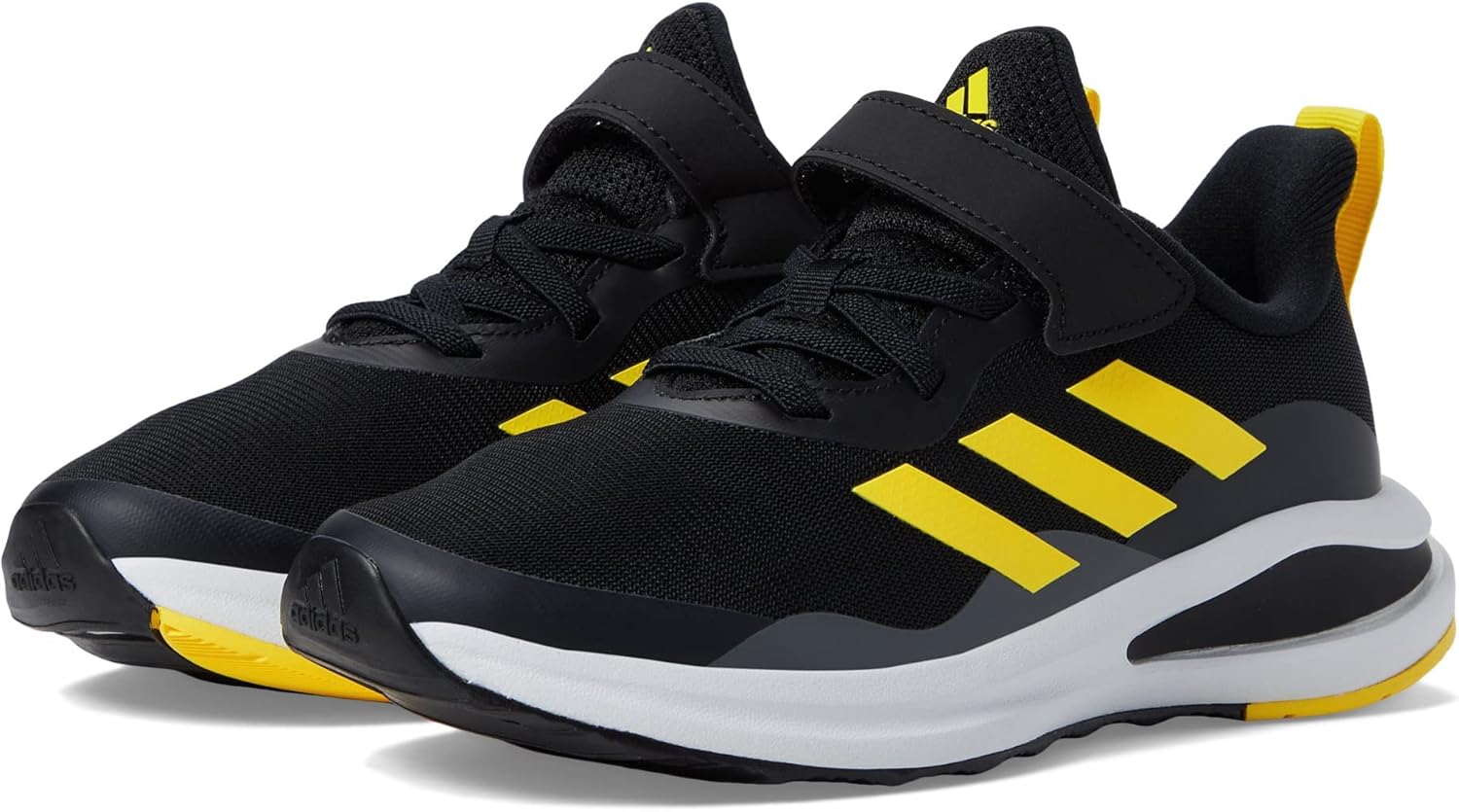 Кроссовки для детей adidas FortaRun с амортизацией Cloudfoam, черный/желтый — фото 2