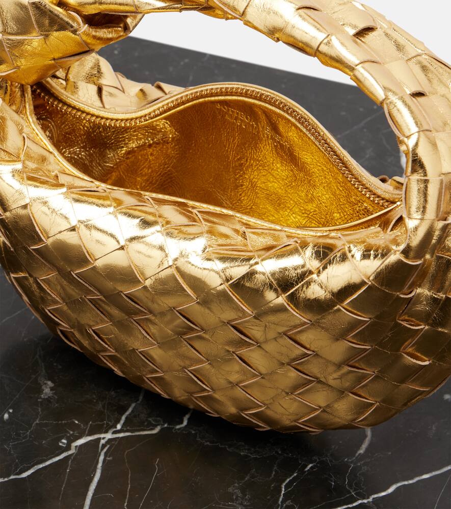 Сумка-тоут Jodie Intrecciato из металлизированной кожи Bottega Veneta, Gold M Brass — фото 3