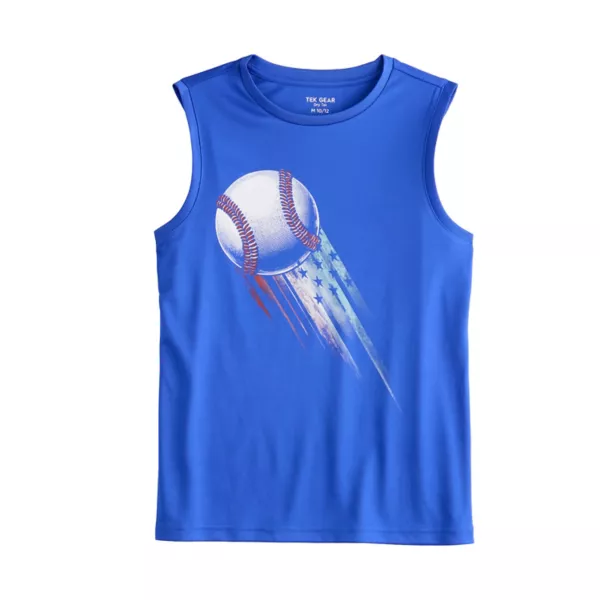 

Майка Dry Tek Muscle для мальчиков 8-20 лет, обычная и хаски Tek Gear, цвет blue baseball