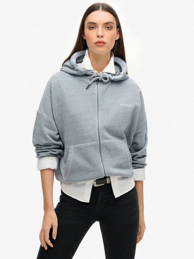 

Толстовка на молнии с перекрашенным логотипом essential Superdry, цвет Blue Fog