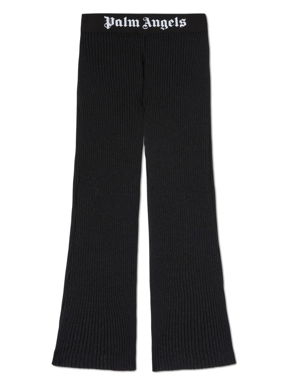 

Расклешенные брюки с люрексом и логотипом Palm Angels Kids, черный